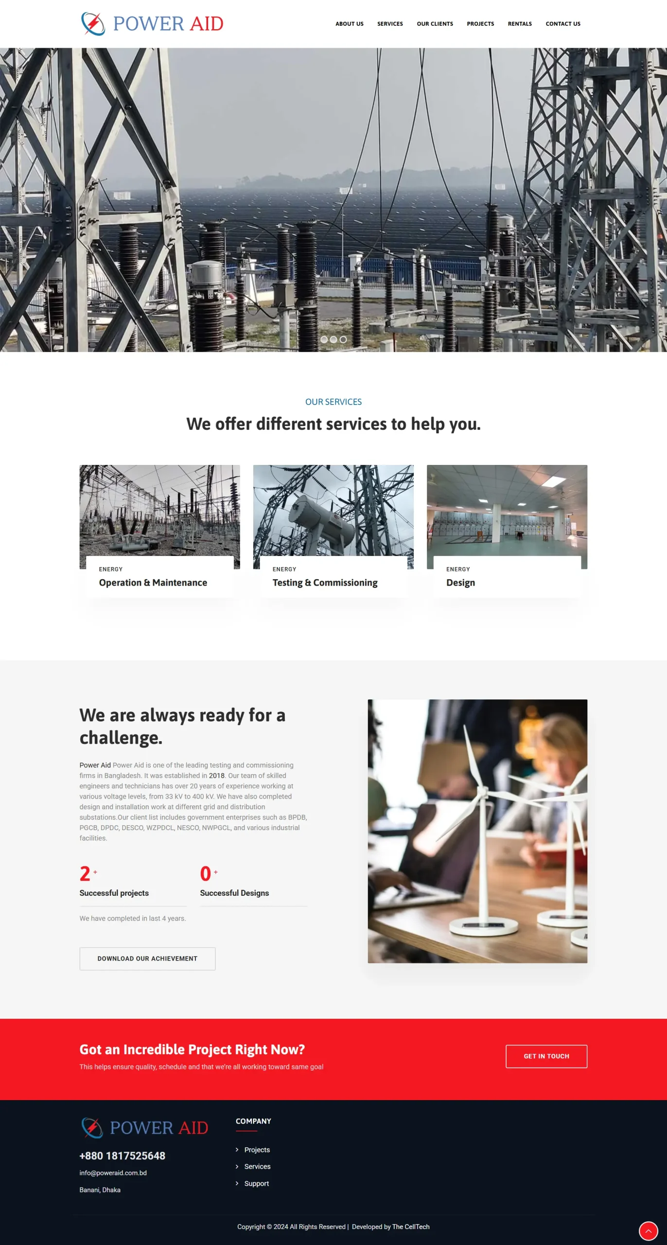Power Aid website preview