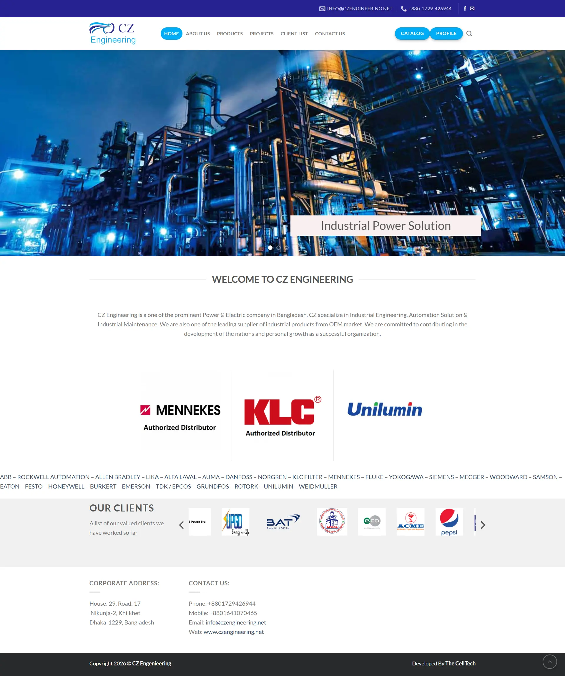 CZ Engineering website preview